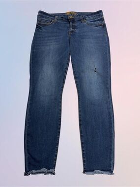 KUT Women’s 8 Skinny Raw Ankle Blue Jeans